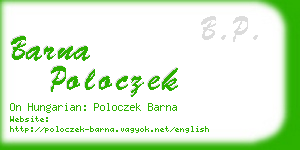 barna poloczek business card